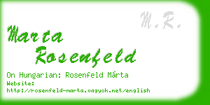 marta rosenfeld business card