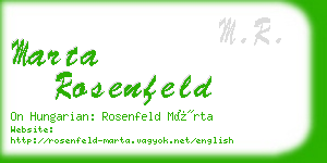 marta rosenfeld business card